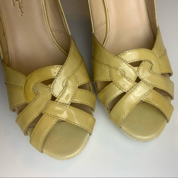 Cole Haan Nike Air Yellow Patent Leather Chunk Heels - Picture 12 of 14